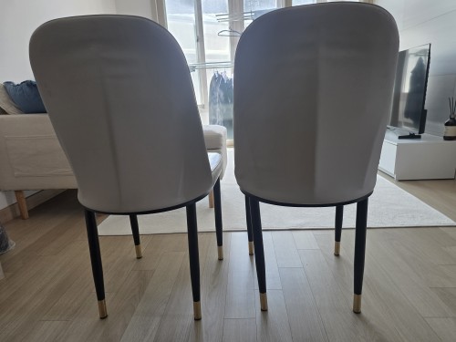 아이보리 가죽의자 2개